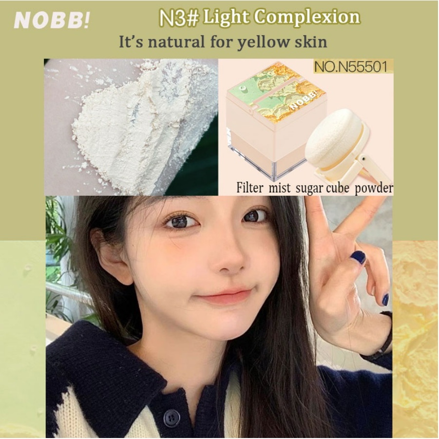 [BPOM][100%ORI&amp;READY]NOBB！Filter Soft Fog Small Cube Sugar Loose Powder -Oil Control Brightening Loose Powder N55501