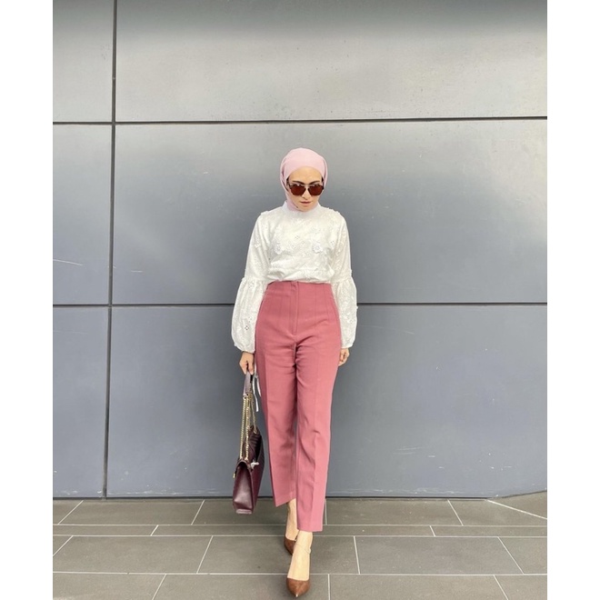 celana Zxxra dusty pink L