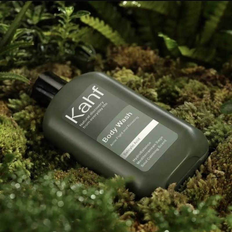 KAHF Acne Fight And Relaxing Body Wash Indonesia / Sabun Mandi 200ml / Salicylic Acid HydroBalance Mediterranean Sage Soul Calming Scent / Skincare Skin Hair Care Series / Pembersih Kulit Badan Tubuh Rambut / Brightening Cooling Energizing Refreshing