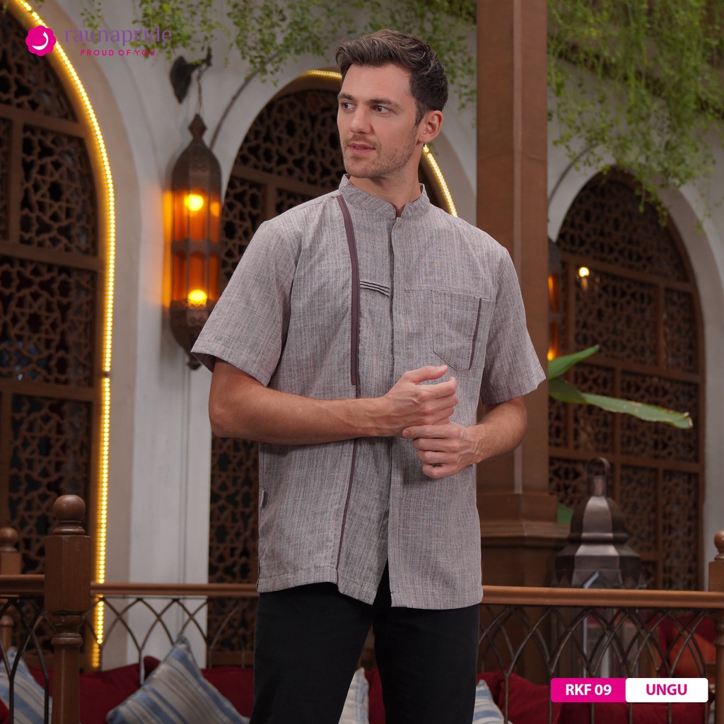 Rauna - Baju Muslim - Sarimbit - Koko Dewasa Jasmine 09 Ungu-1