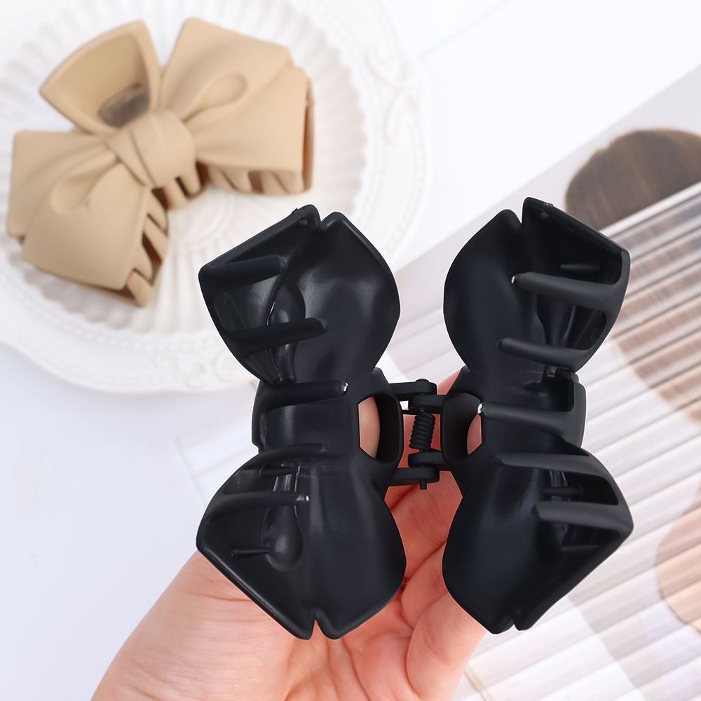 Hair Claw Back Head Shark Jepit Rambut Gadis Korea INS Style Acrylic Bow Hair Clip Headwear Aksesoris Rambut Hair Pin Vintage Besar Elegan Ladies Wanita