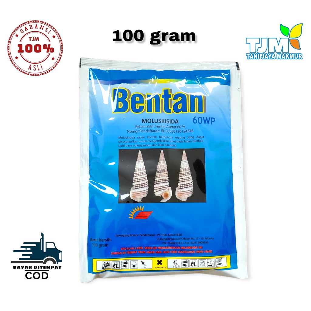 BENTAN 60 WP 100 GRAM/bentan obat keong/bentan racun keong/OBAT PEMBASMI HAMA KEONG SAWAH/moluskisid