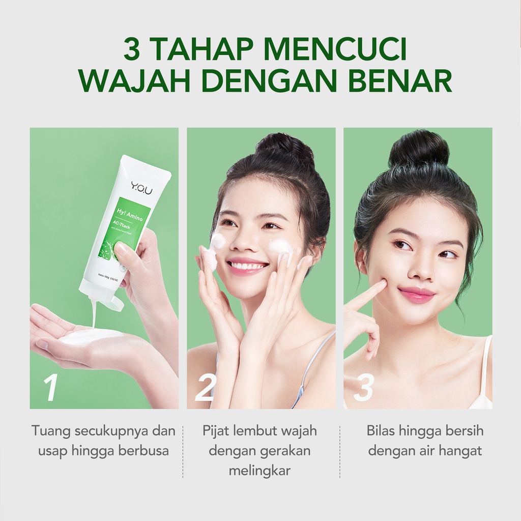 YOU Hy! Amino AC-Ttack Anti-Acne Facial Wash | Jerawat | Kulit Berminyak Image 8
