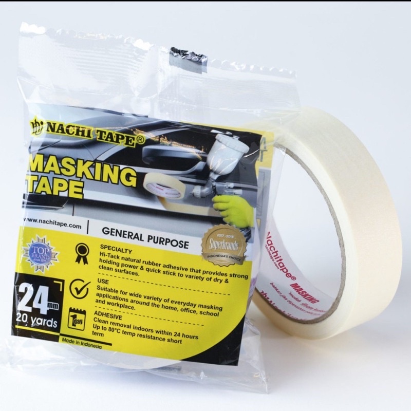 

MASKING TAPE NACHI 24 mm *20 Yard / ISOLASI KERTAS / LAKBAN KERTAS 24 mm