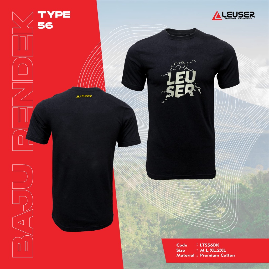 KAOS/TSHIRT/BAJU/KAOS LEUSER TYPE 056 BLACK/LTS56