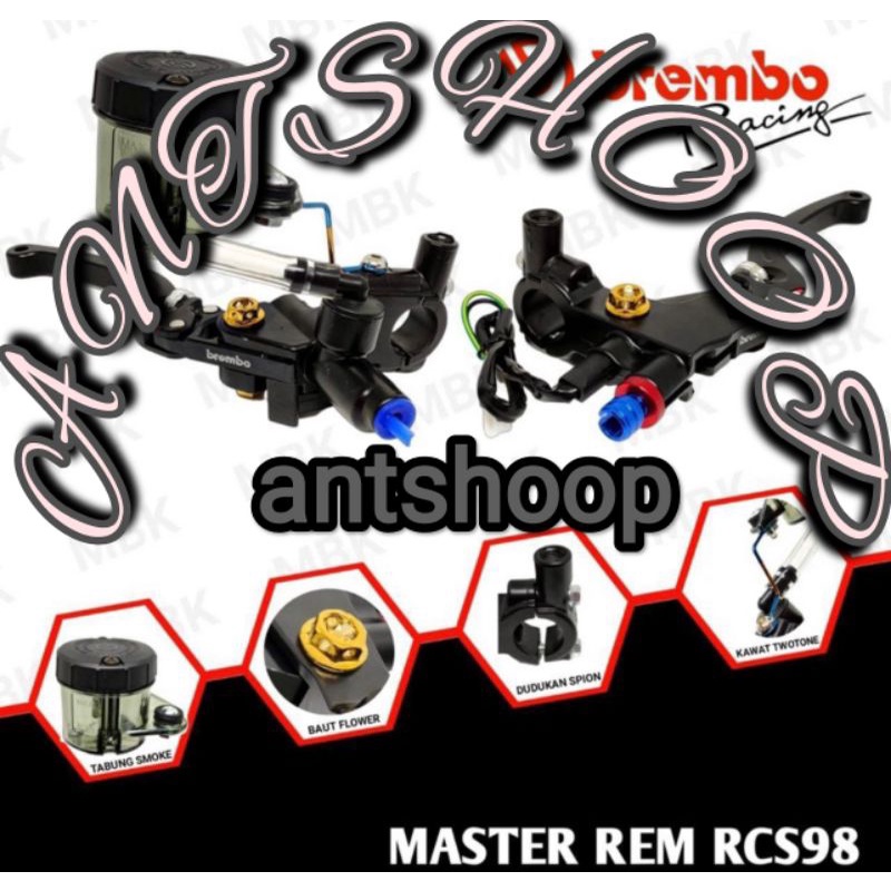 MASTER REM RCS 98 CNC PLUS TABUNG BIG SMOKE + BREKET TABUNG CNC UNIVERSAL ANTSHOOP