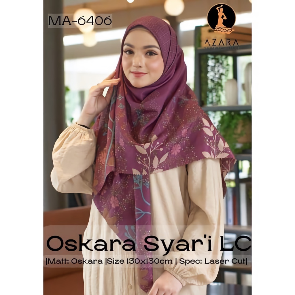 Kerudung Segiempat Syar'i Oskara Motif Lasercut Random By Azara Hijab Segi Empat Motif Jumbo Nayla Hija'b