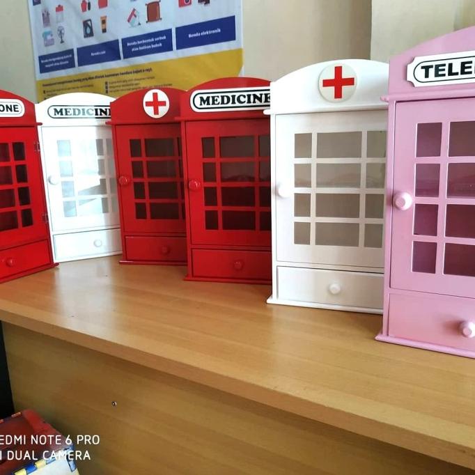 PROMO SPEKTAKULER  Kotak obat p3k kayu london+laci paling dicari