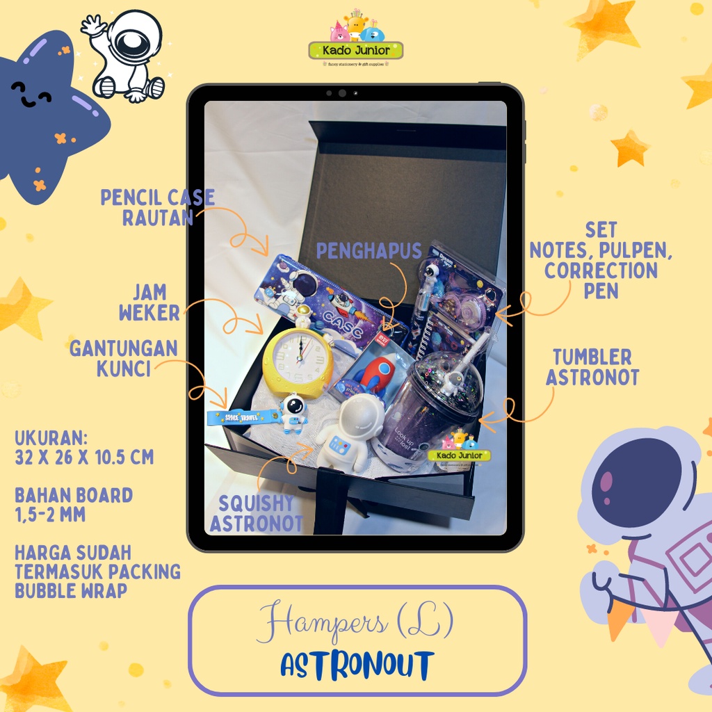 

Kj Hampers Premium Astronot Anak Sekolah Remaja Hadiah Wisuda Gift Box Ultah Alat Tulis Kado Natal