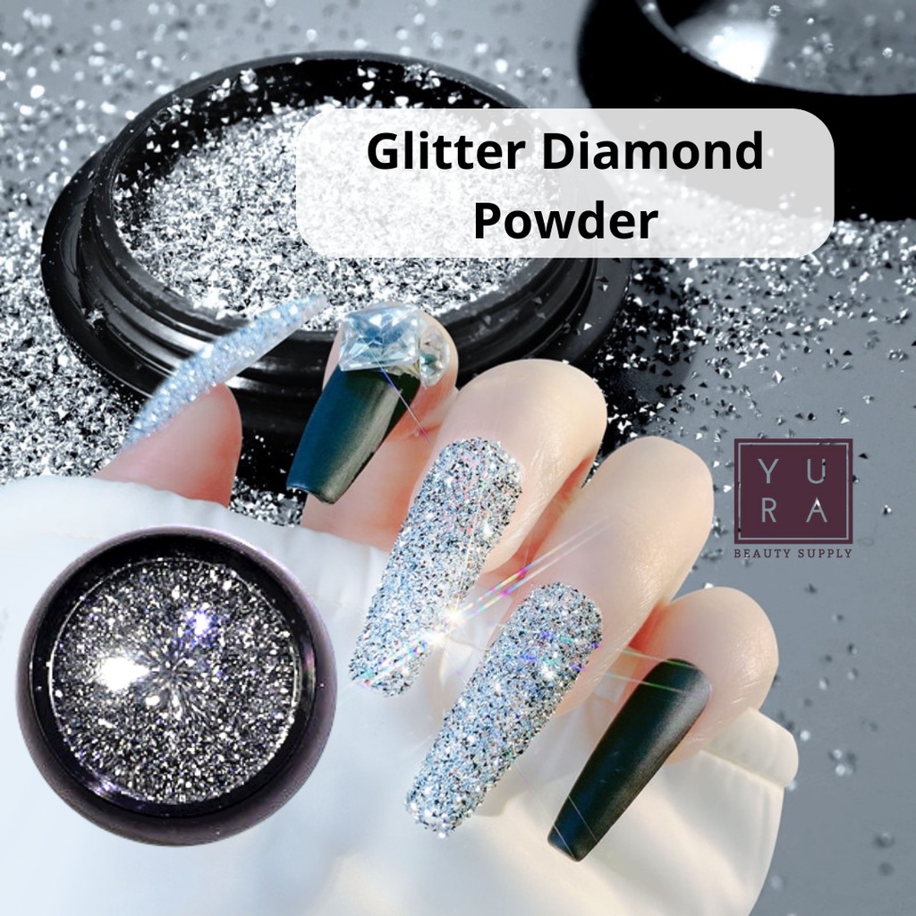 Aksesoris Glitter Nail art Glitter Diamond/ Bubuk Glitter Diamond Halus untuk Hiasan Kutek Kuku Nail art