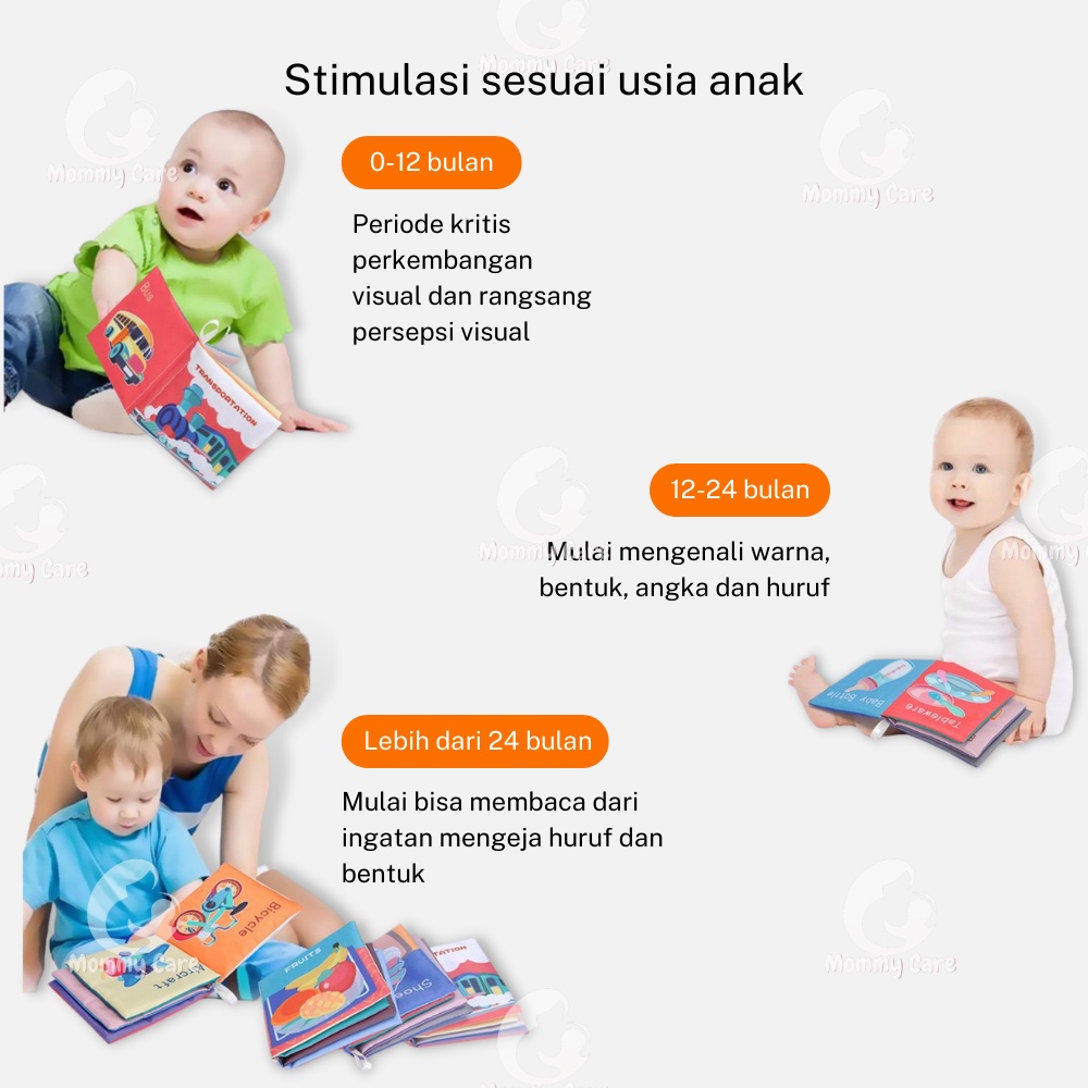 MOMMYCARE BUKU BAYI KAIN PENDIDIKAN KARTUN BUKU BANTAL ANAK BABY CLOTH BOOK