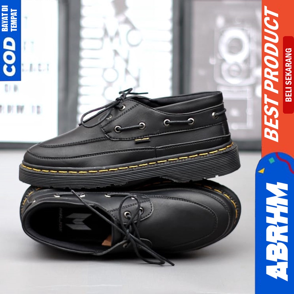 Sepatu Pantofel Formal Docmart Low Boots Kerja Pria Abrhm Gomu