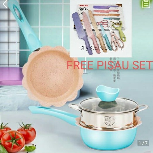 READY BAYAR DITEMPAT Belvin flower baby cookware set 18cm 18 cm fry sauce pan panci mpasi KODE3897