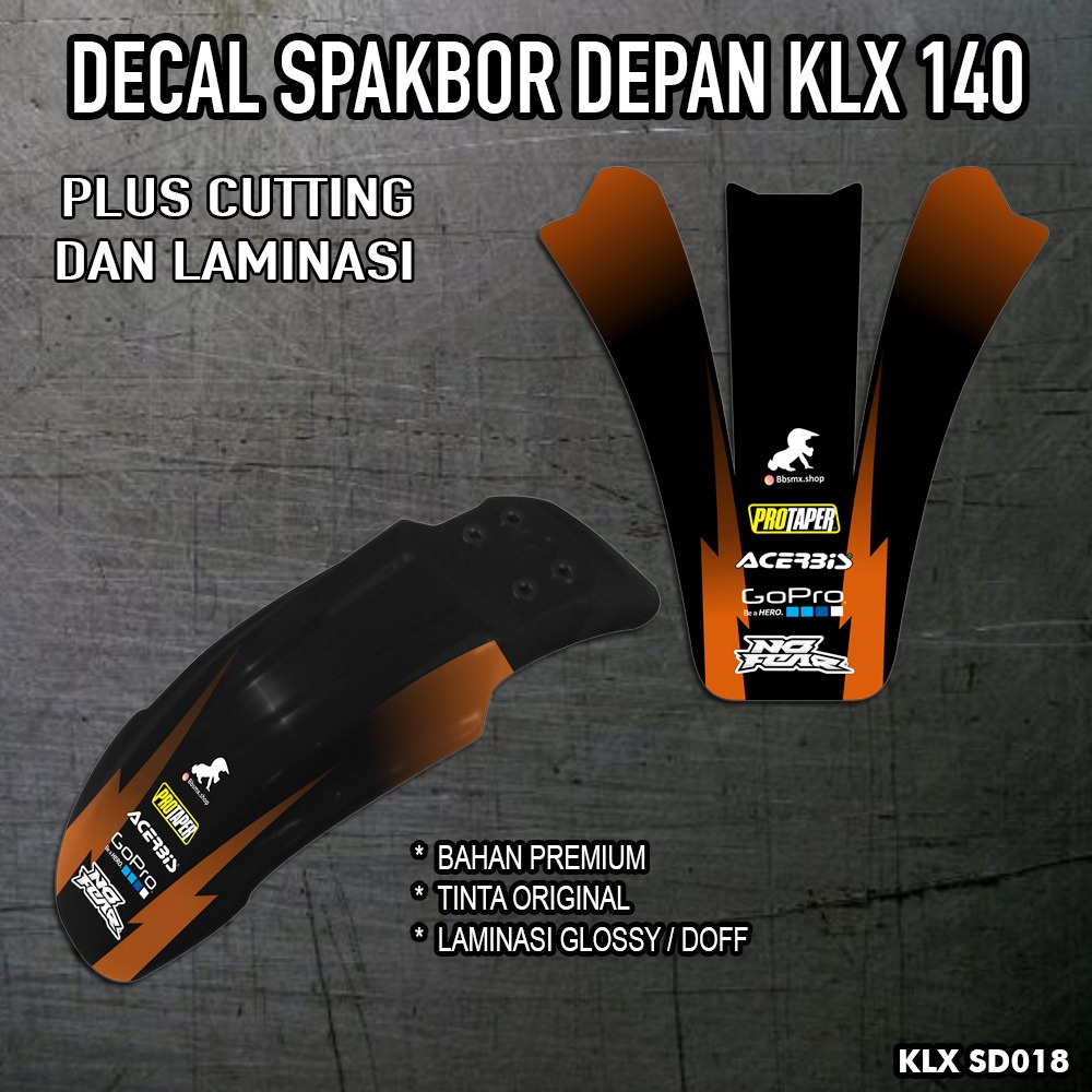 DECAL SPAKBOR DEPAN KLX 140