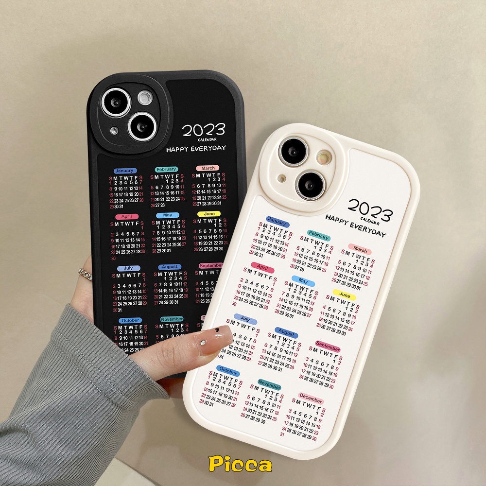 2023kalender Baru Couple Phone Case Realme C30 C31 C12 C35 C15 C21Y C25 C11 C30s C25Y C17 C25s GT C17 C20 C3 8i 7i 9i 8Pro 6i 5i 5s 5 6s 6 C21 C20A Lembut TPU Belakang Sarung Cover Sarung