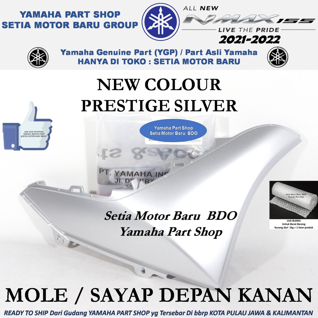 Cover Side Depan Lumpur Mole Prestige Silver Kanan All New Nmax N Max Connected 2021 Ori Yamaha