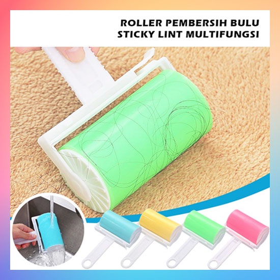 Sticky Lint Brush Roller - Alat Pembersih Debu Kotoran dan Bulu / Sikat Pengangkat Serat Di Pakaian / Washable Fur Remover / Sticky Brush Lem Glue Roll Bulu Hewan Peliharaan Anjing Kucing Nempel Di Baju Serbaguna