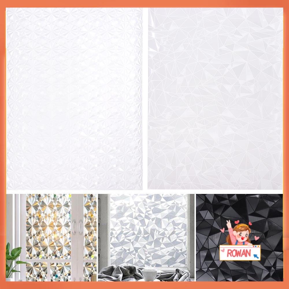 R-flower Matte Kaca Film Anti-UV Statis Frosted Decal Dekorasi Rumah 3D Kristal Bunga