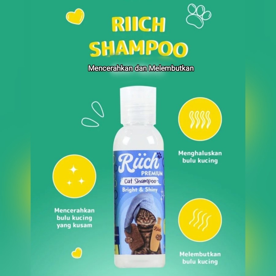 RIICH Shampoo Kucing Premium Anti Kutu Anti Jamur Bulu Cerah Berkilau