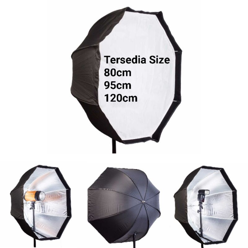 Payung Octagon Softbox Flash Speedlight 120cm