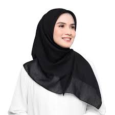 Bella Sguare Segi empat Hijab berkualitas kerudung segiempat Hitam Best Seller