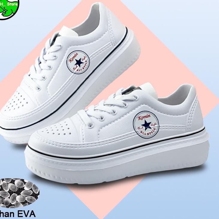 Booming Komin sepatu sneakers wanita sepatu putih korea sepatu sekolah original 076 sepatu cewek kek
