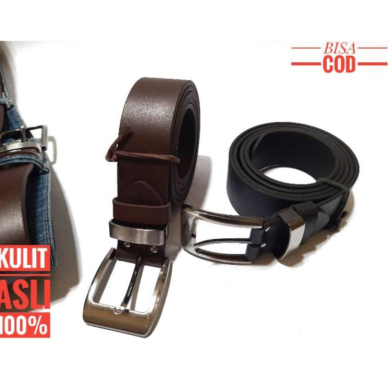 Promo  [BISA COD] ikat pinggang,Sabuk Pria Kulit asli, Ikat pinggang Pria kulit, gesper pria warna h