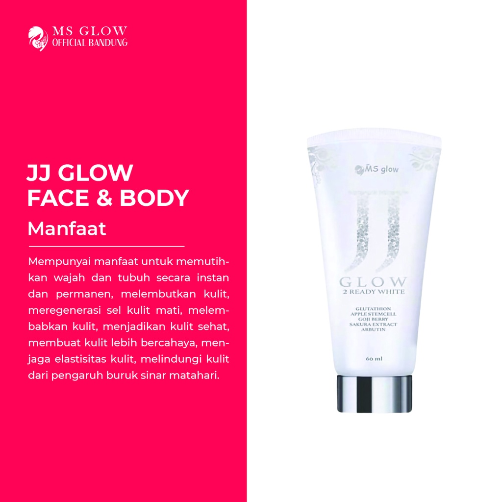 JJ Glow MS Glow Sunscreen / Sunblock Face &amp; Body Cream - By MsGlowBandung