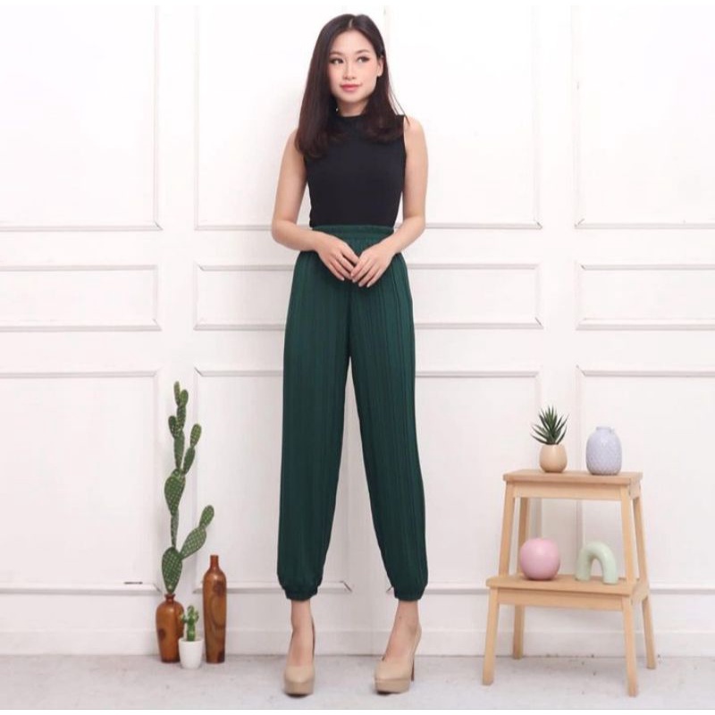 Celana Joger Plikset Wanita / Joger Pants Plisket / Celana Joger / Celana Wanita / Celana Panjang