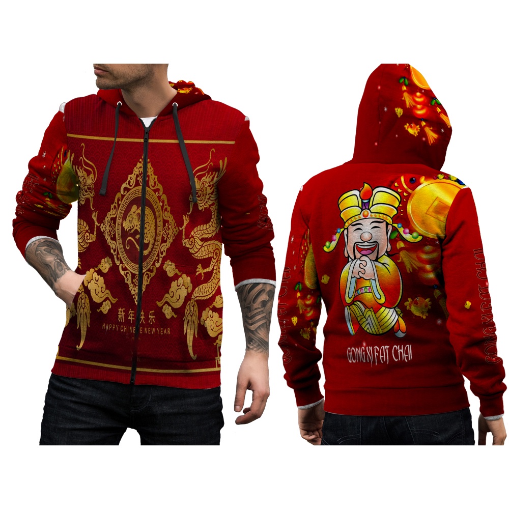 JAket IMLEK Tahun Baru Cina / Jaket Hoodie Imlek  - IMLEK TAHUN BARU CINA