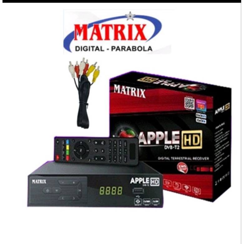 STB Set Top Box Matrix Apple Merah DVB T2 Receiver Digital Youtube
