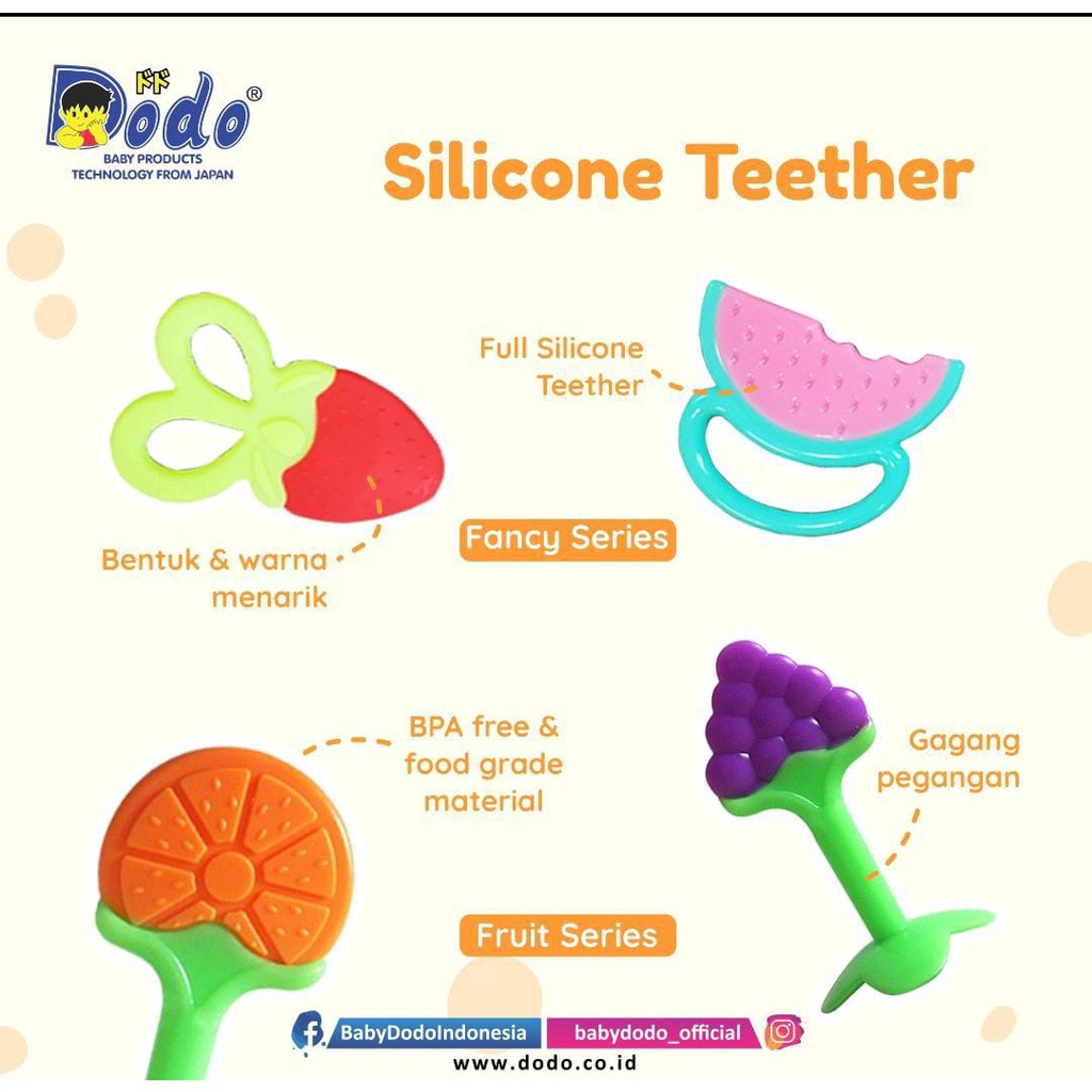 Dodo Silicone Teether Fruit Series / Gigitan Bayi