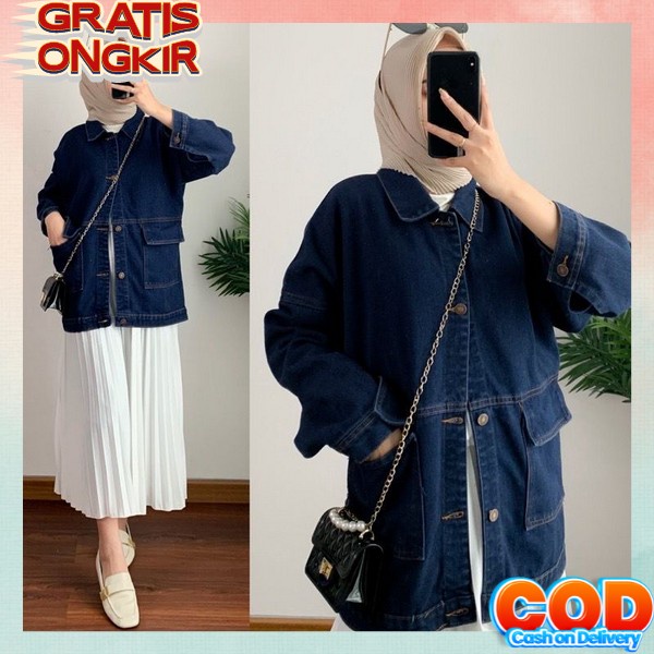 Jins Jacket Lepis Jaket Wanita Jeans Oversize Import Jacket Kekinian Wanita Jacket Jins Waita Import