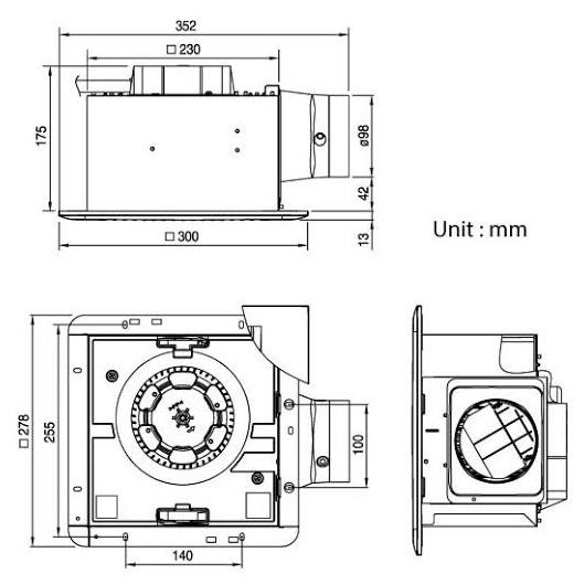 Exhaust Fan Ceiling Mount Sirocco Kdk 24Cdqna