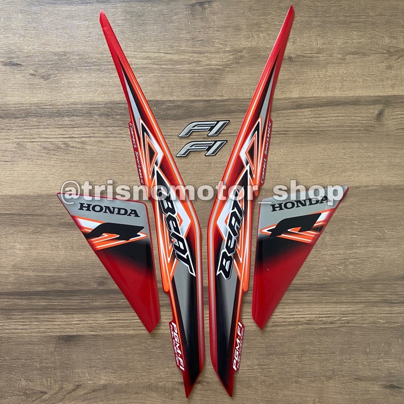 Striping Honda Beat FI merah 2013 | Stiker Beat FI standar