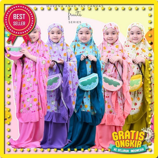 Mukena Anak Ori Fasha Kids - Mukena Anak Umur 7-12 Tahun Mukena Anak Perempuan Tanggung Mukenah Trav