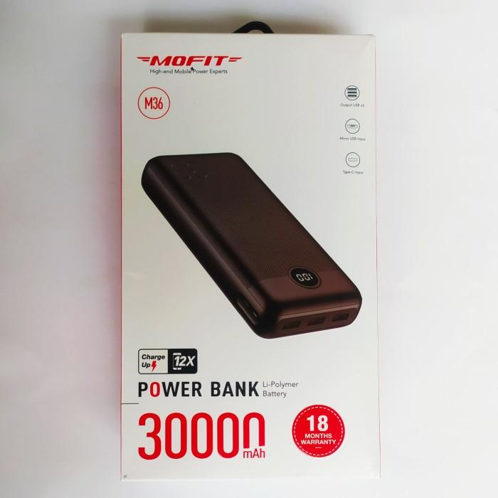 Powerbank mofit M36 30000mAh 2.4A fast charging real capacity