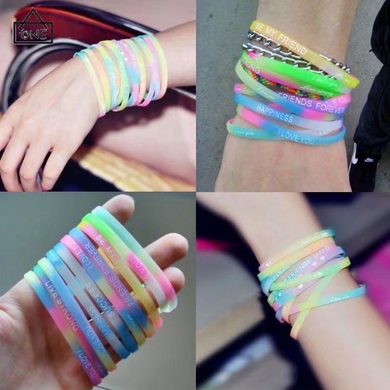 COD❤️Bracelet Silicon Luminous Luminous Couple Wristband Untuk Wanita/Pria-A.one