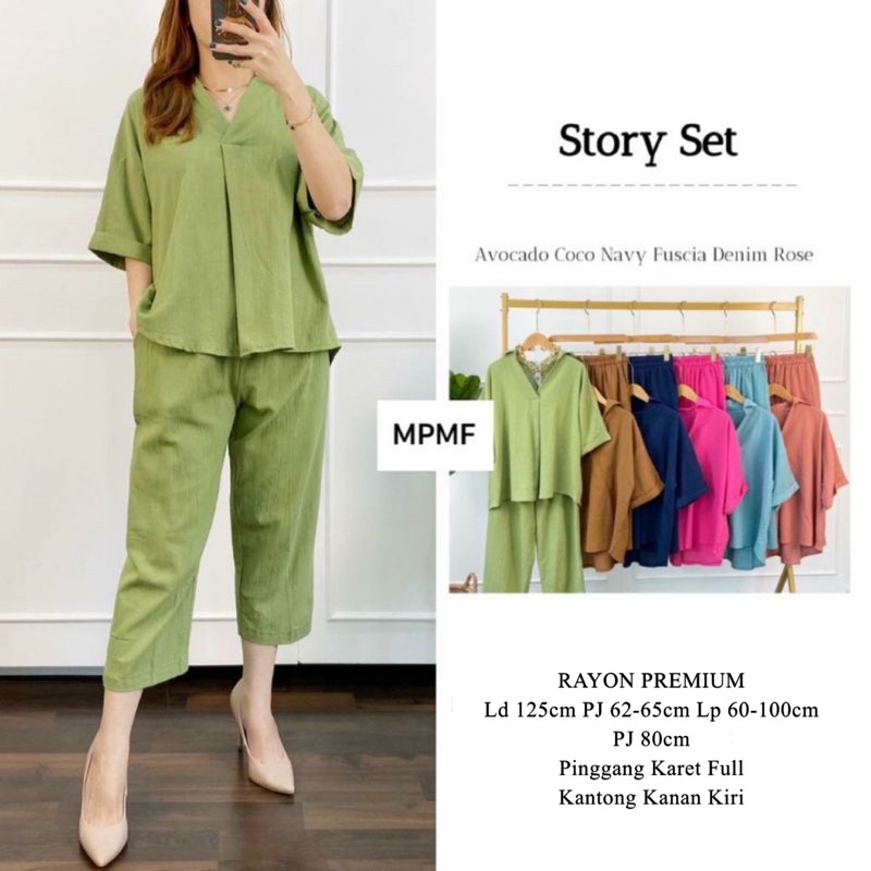 Setelan Wanita Polos Story Jumbo Set | Setelan Wanita Kekinian | Rayon Premium | JUMBO | SETELAN PIYAMA | PREMIUM QUALITY | COD