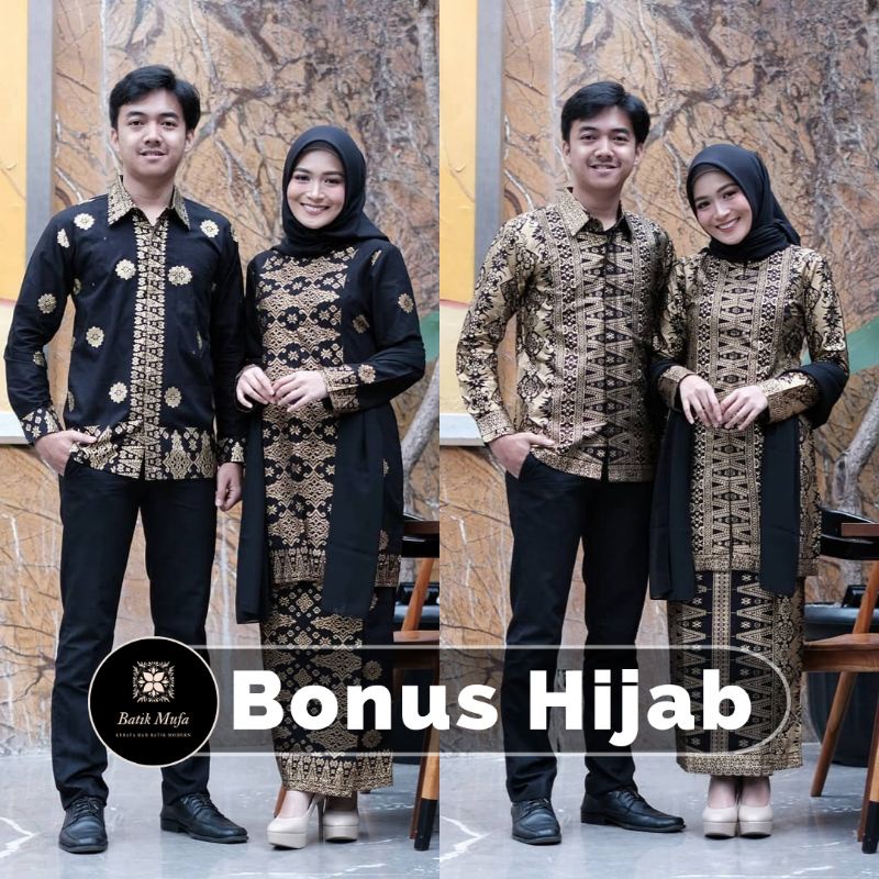 (ADA JUMBO!) ORIGINAL - COUPLE KEBAYA BATIK SONGKET ASHANTY HITAM