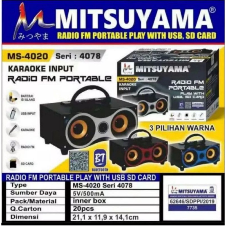 Radio portabel bluetooth Mitsuyama 4078