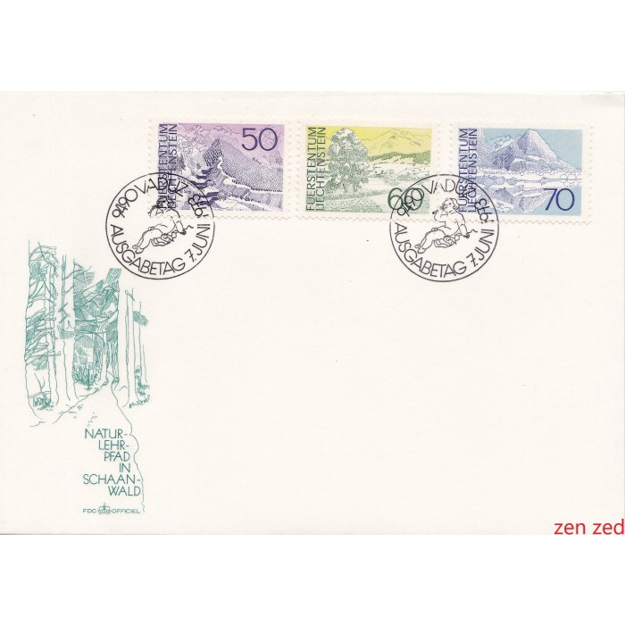 

A587 Prangko Liechtenstein FDC 1973 Landscapes 1 Pcs
