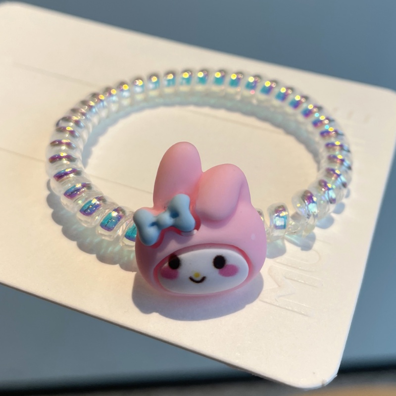 Sanrio Ikat Rambut Model Kabel Telepon Warna Permen Macaron Untuk Anak Perempuan