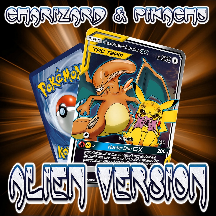KARTU POKEMON TCG HOLOGRAM SPECIAL (TAG TEAM) - CHARIZARD PIKACHU ALIEN
