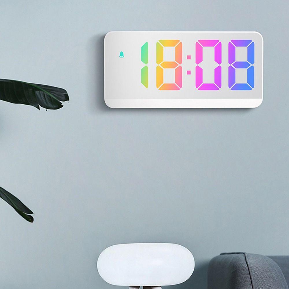 Top Digital Alarm Clock Meja Samping Tempat Tidur Tanggal LED Display