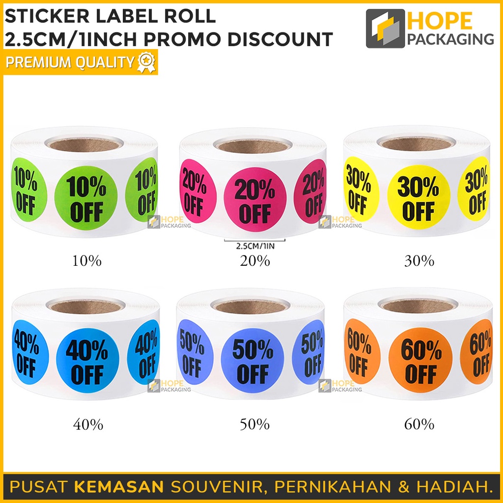 STICKER LABEL ROLL 2.5CM/1 INCH stiker kotak lucu packing hampers souvenir makanan label harga tag harga