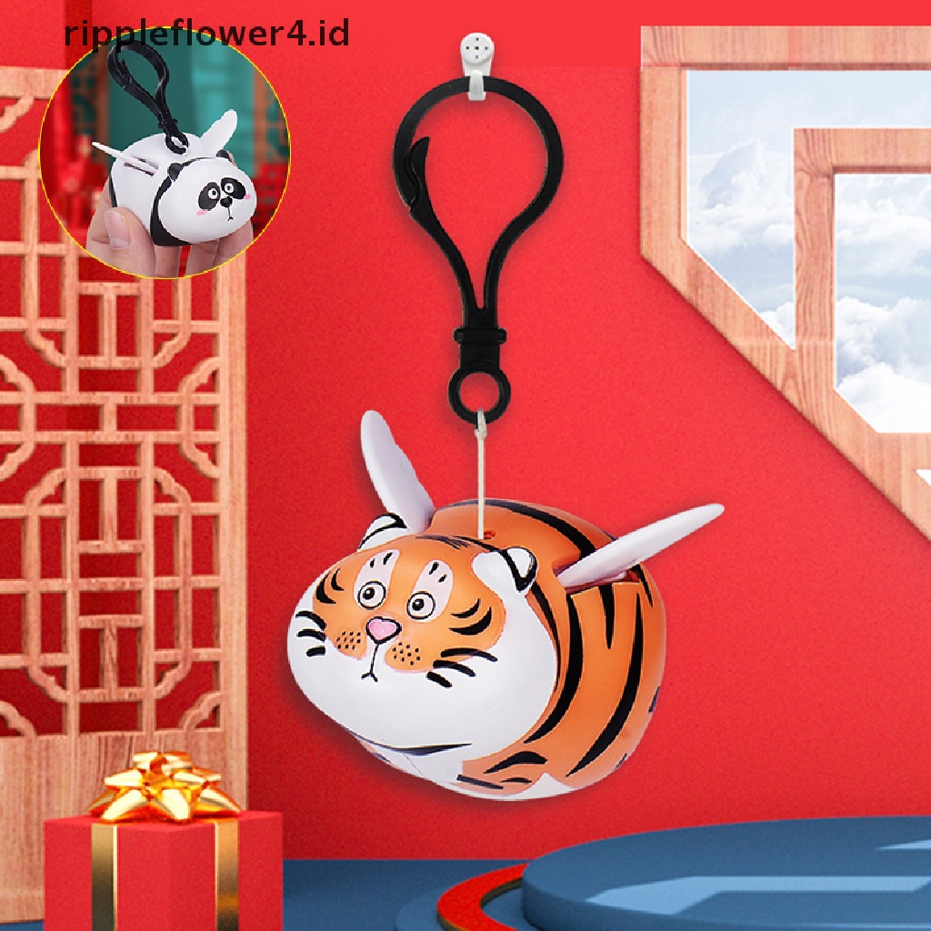 {rippleflower4.id} Kawaii Panda Fat Tiger Panghu More Wings Gantungan Kunci Will Fly Wings Studio Perhiasan Tiger Stretch Liontin Model Figure Anime Hadiah Tahun Baru~