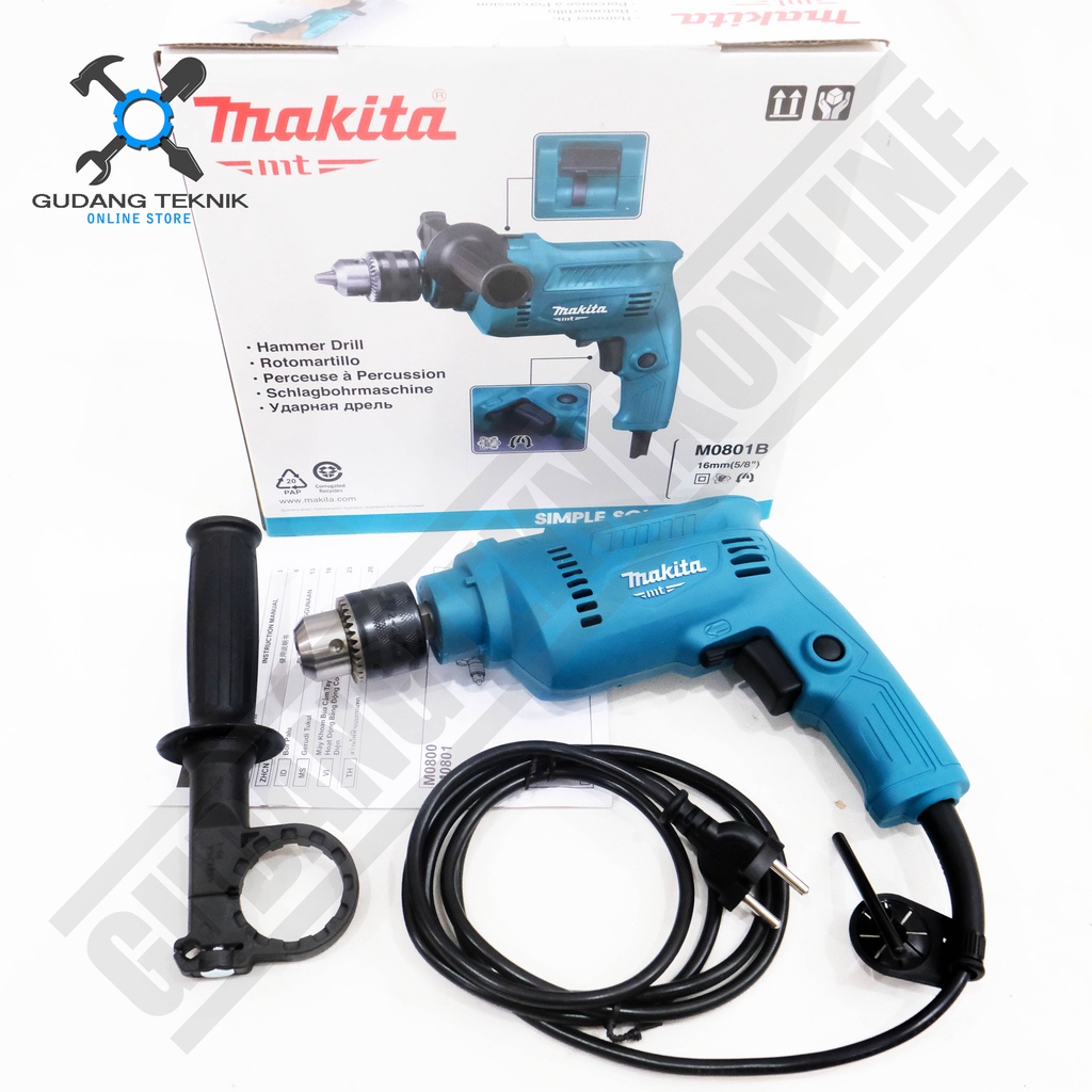 Mesin Bor Beton Besi 16mm MAKTEC MT80B MAKITA M0801B / Impact Drill Listrik 16 mm Bor Tembok Beton Kayu Besi MT 80 M 0801B