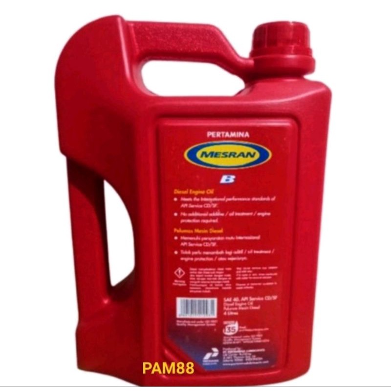 Oli Mesran B 40...4 liter..sae 40..di etalase adalah harga per satu botol..