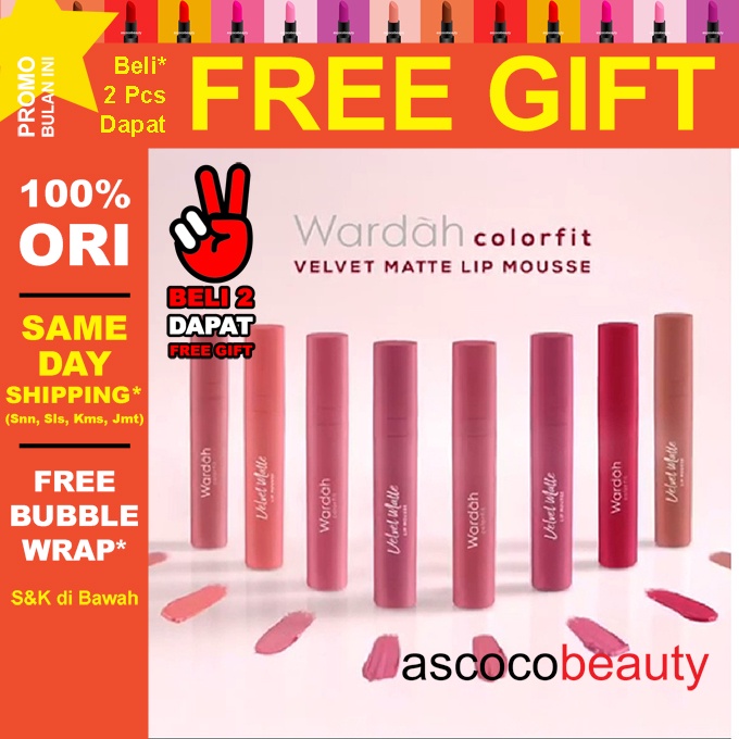 Wardah COLORFIT LIP | Velvet Matte Lip Mousse Cream Last All Day Paint Ultralight Lipstick Lipstik Korea ✰ ascocobeauty ✰